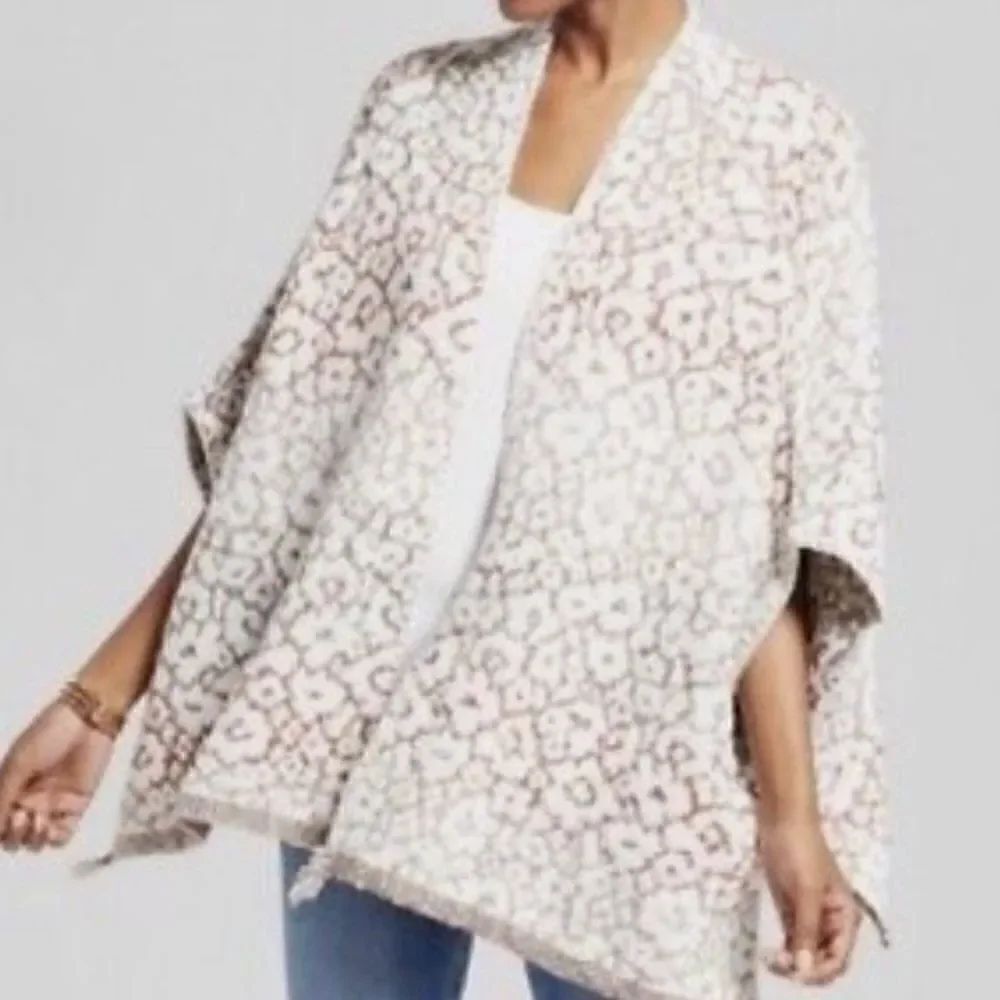 Knox rose nwt ombré animal print cape sweater s